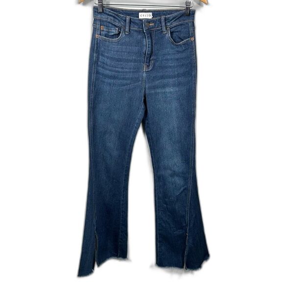 Cello Women's Flare & Wide Leg Blue Denim Jeans Juniors Size 5 - Picture 1 of 13